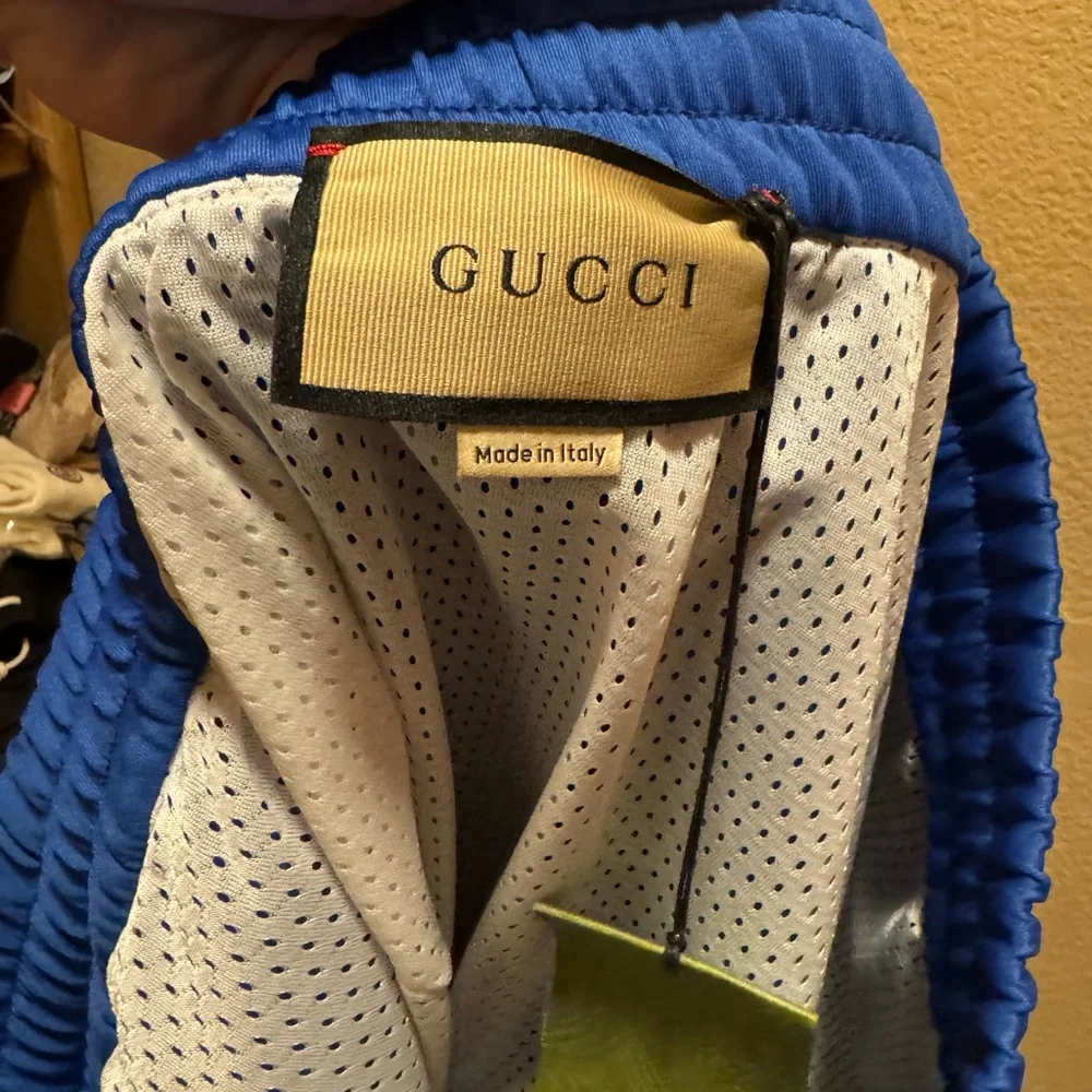 New Authentic Gucci GG Logo Sweatpants Blue White Size XXL Waist 38 40 42 44 - Picture 13 of 14